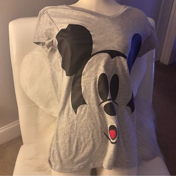 Gray Mickey Mouse Kids T-Shirt - Picture 1 of 4